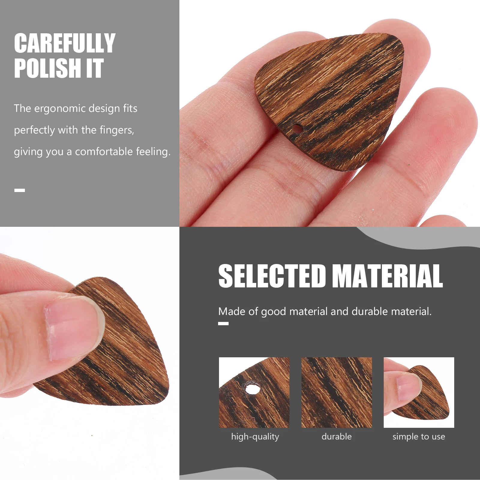 

Finger Picker Guitar Picks Accessories for Acoustic Bass Musical Instrument Wood Thumb