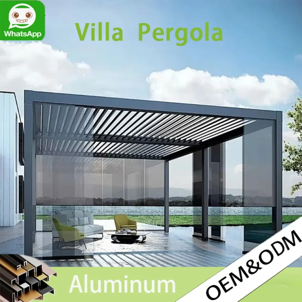 

Custom Aluminum Gazebo Pergola Easy Setup， Waterproof Windproof Outdoor Canopy Shelter with Cover for Backyard Garden Patio