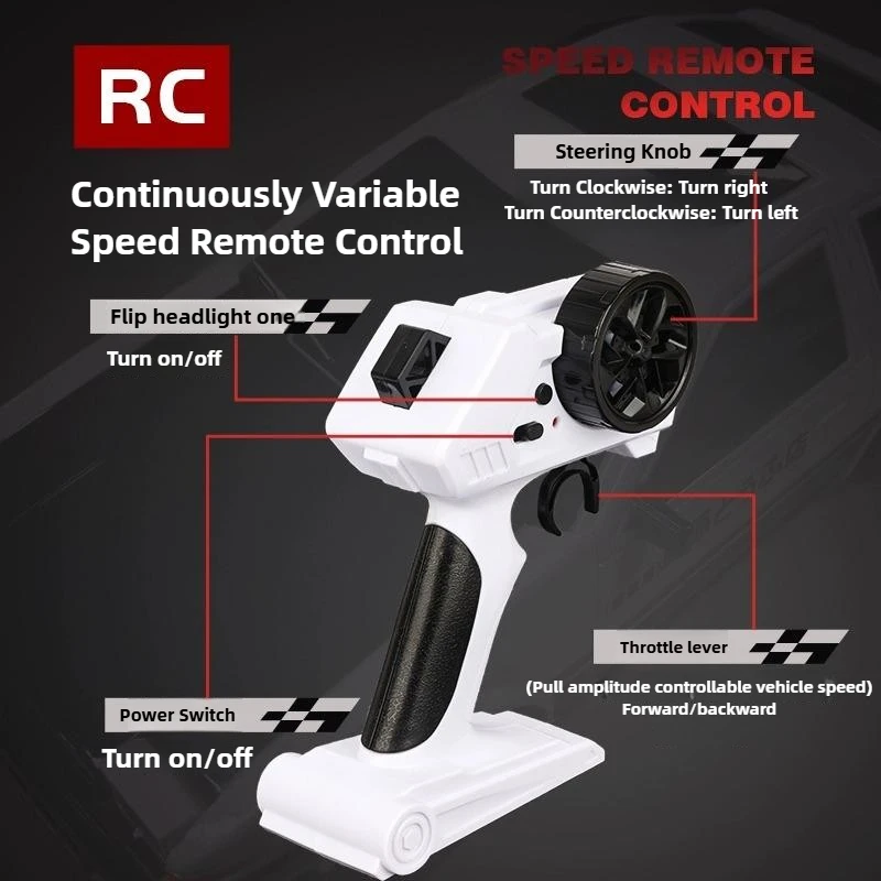 RC Drift Car 1/24 4WD Simulazione ad alta velocità Luci per auto Telecomando Racing 2.4G Modello di telecomando Giocattolo per regalo per adulti