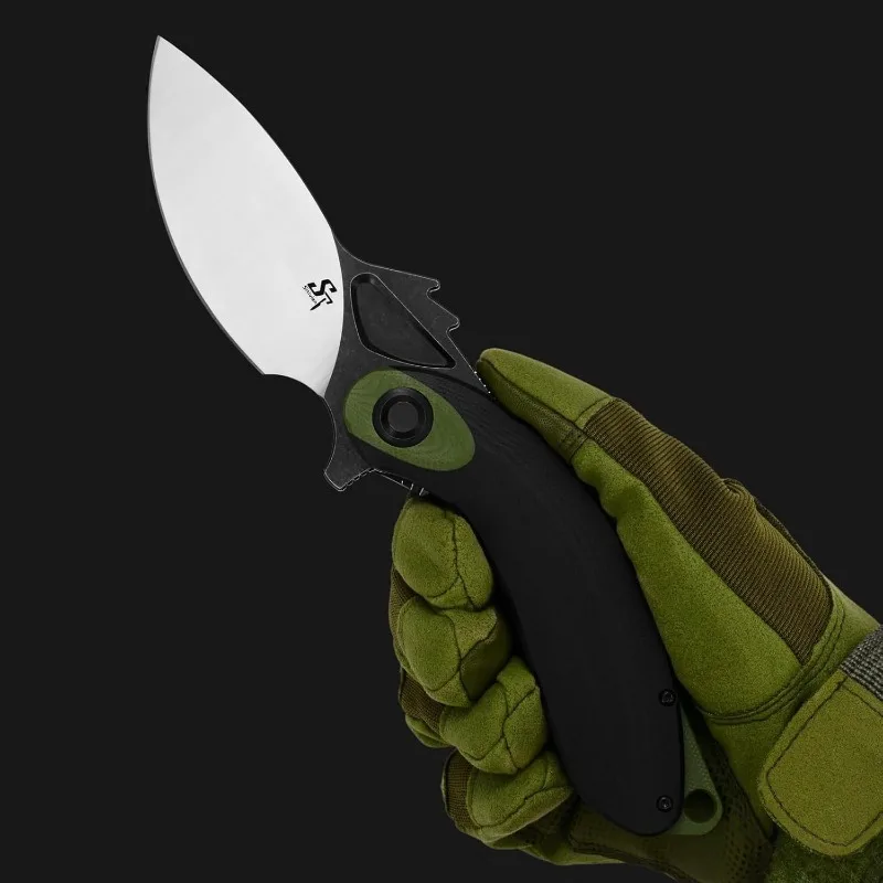 

Sitivien ST163 Outdoor Camping Folding Knife AUS-10 Blade G10 Handle Pocket Survival Tactical Hunting Kitchen Knives EDC Tools