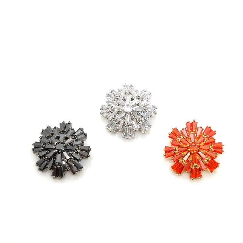 5pcs metal rhinestone crystal buttons Cubic zirconia button for coat CZ sewing buttons for fur coat decoration