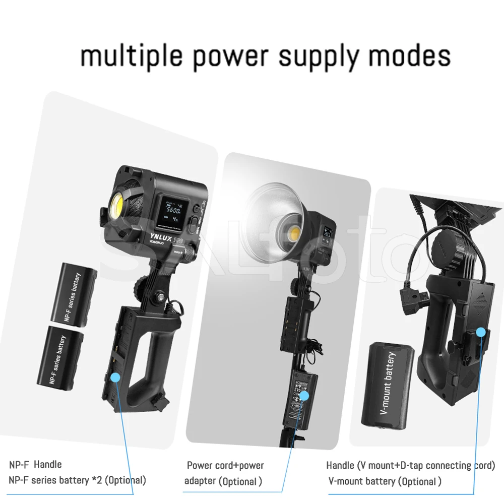 Yongnuo Video Light Bracket NP-F / V-mount Battery Handheld Handle for YNLUX100 YNLUX100Pro YNLUX100RGB YN150 YN150S