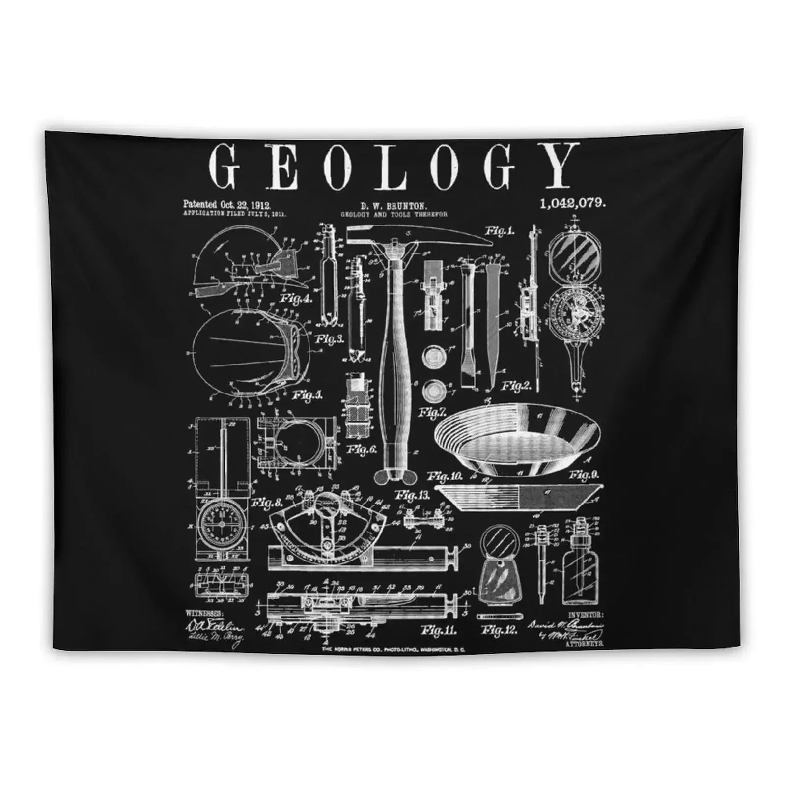 

Geology Geologist Field Kit Tools Vintage Patent Print Tapestry Mushroom Luxury Living Room Decoration Wallpaper Tapestry