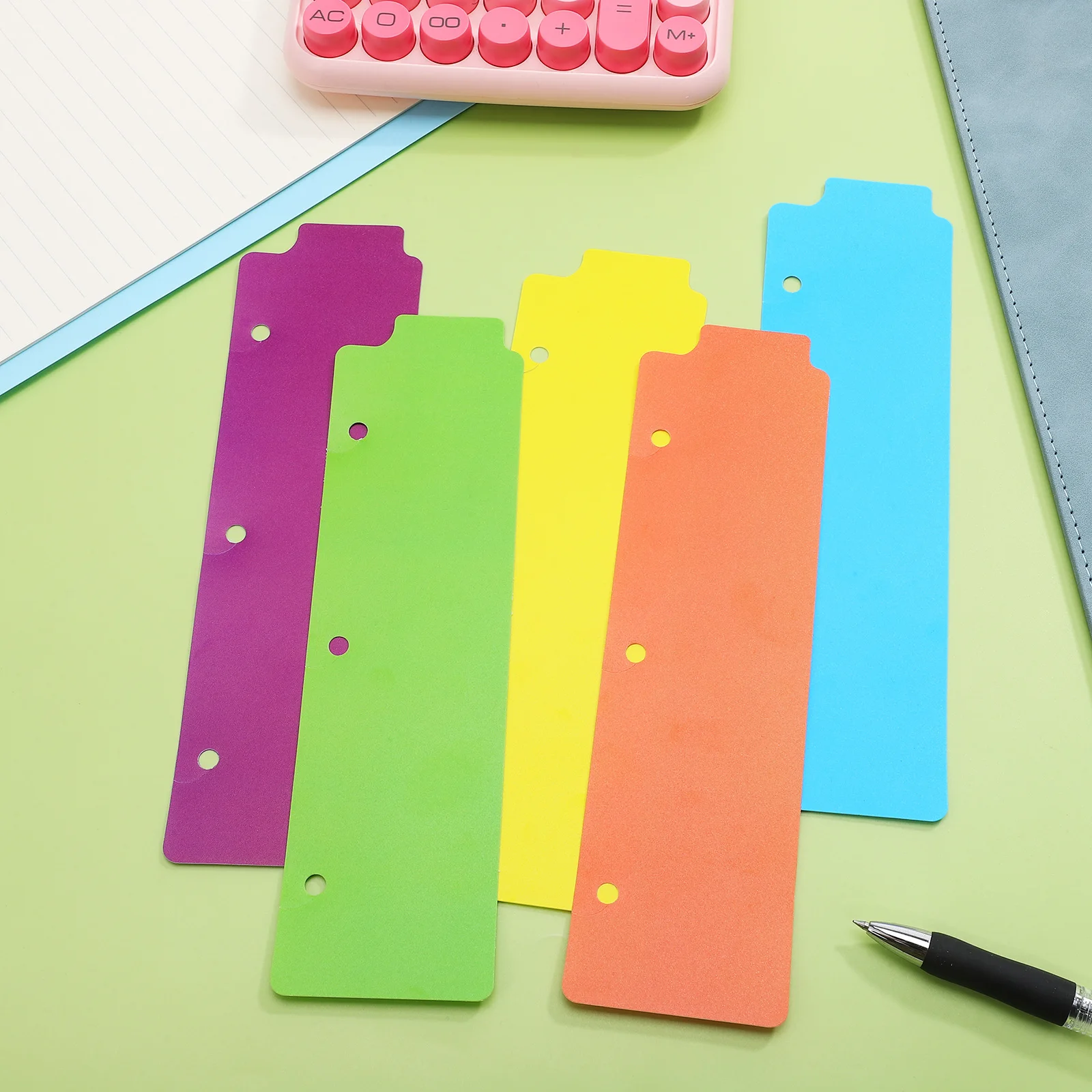 

5pcs Binder Bookmarks Notebook Dividers Colored Tabs Plastic Notebook Separators Writable Index Loose Leaf ganizers