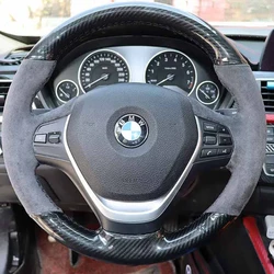 Hand Sewing Black Genuine Leather Car Steering Wheel Cover For BMW M Sport M3 E90 E91 E92 E93 E87 E81 E82 E88