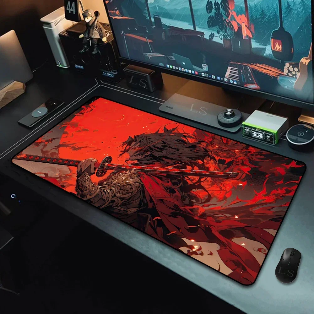 Japanse Samurai-serie Grote muismat Anime Antislip XXL Desktop Toetsenbord Tafelpad Gaming Tafelmat PC Computeraccessoires