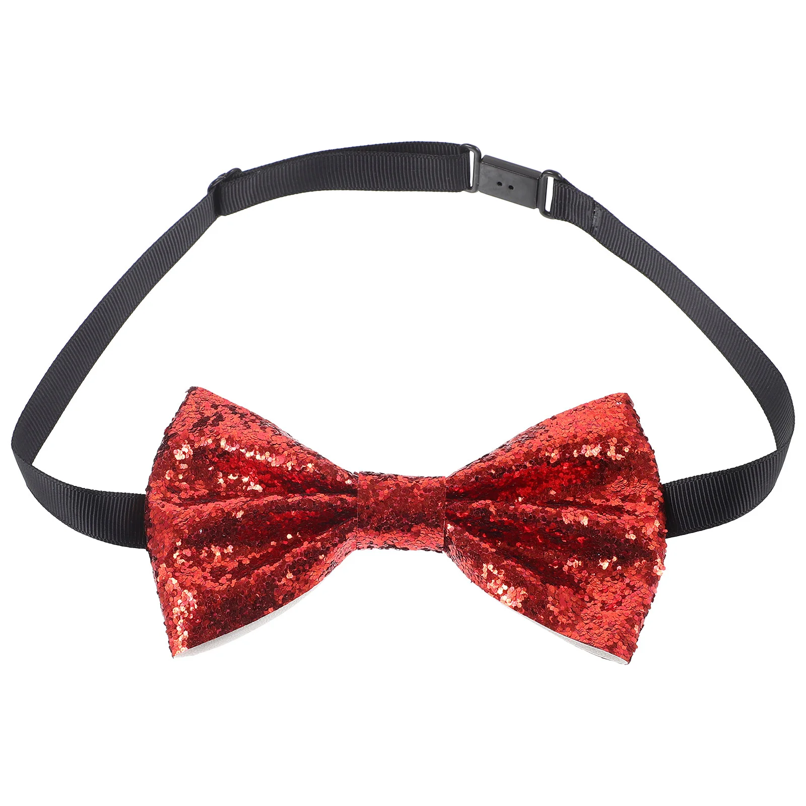 

2pcs Adult Bow Tie Glitter PU Color Adjustable Banquet Party Mens Pretied Ties Sequin Performance Formal Event