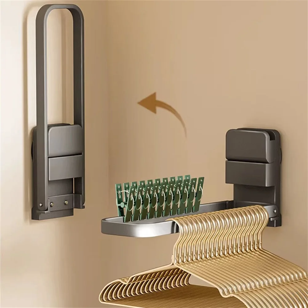 Folding Towel Holder No Drilling Suction Cup Towel Rail Foldable Guest Wall Mount Towel Holder Rack Bathroom Hardware - view 3