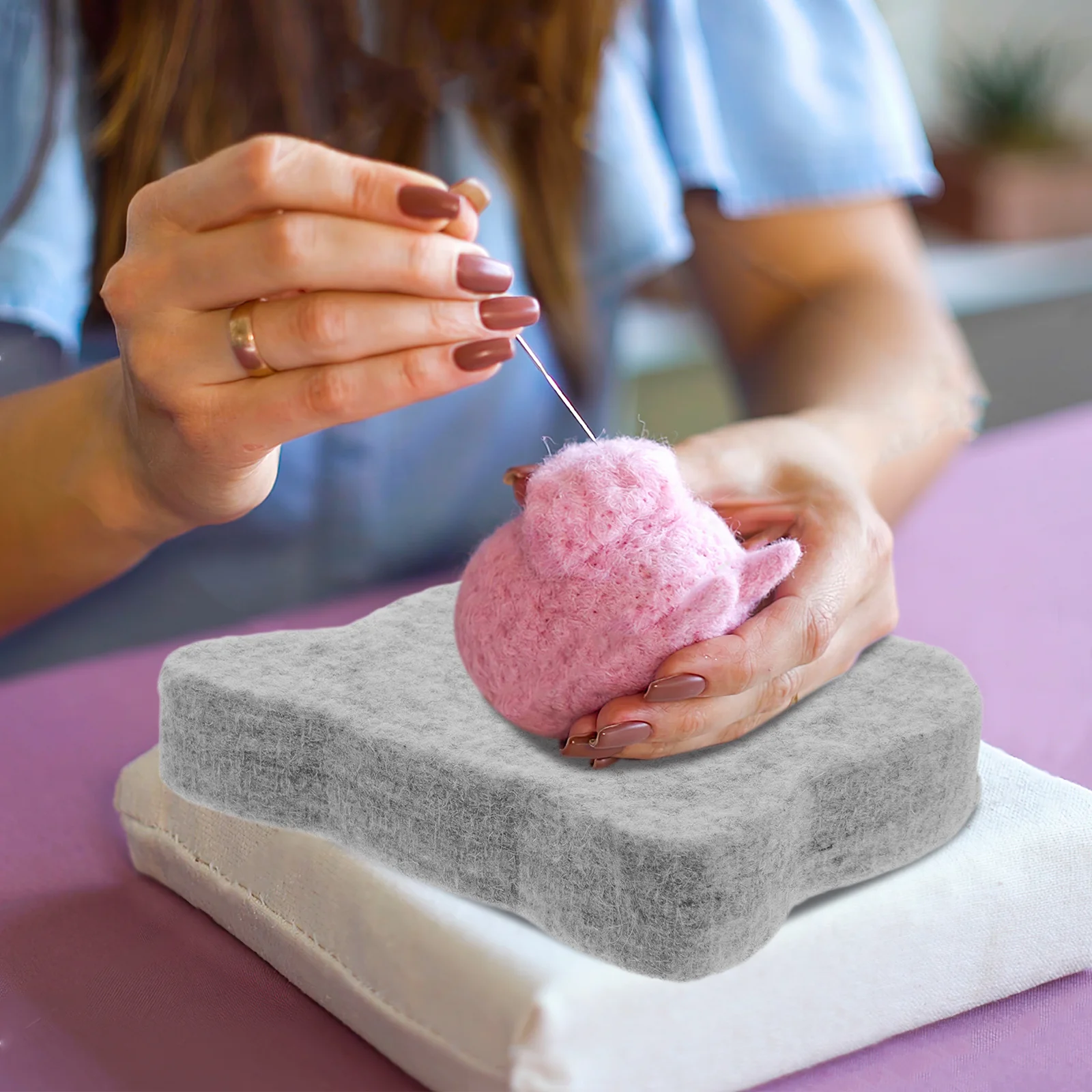 1 قطعة 15X15X3 سنتيمتر وسادة سميكة لإبرة الصوف التلبيد محطة العمل حصيرة Diy بها بنفسك الحرفية عدة ورأى مجلس وسادة كتلة الصوف الطبيعي ورأى ورقة