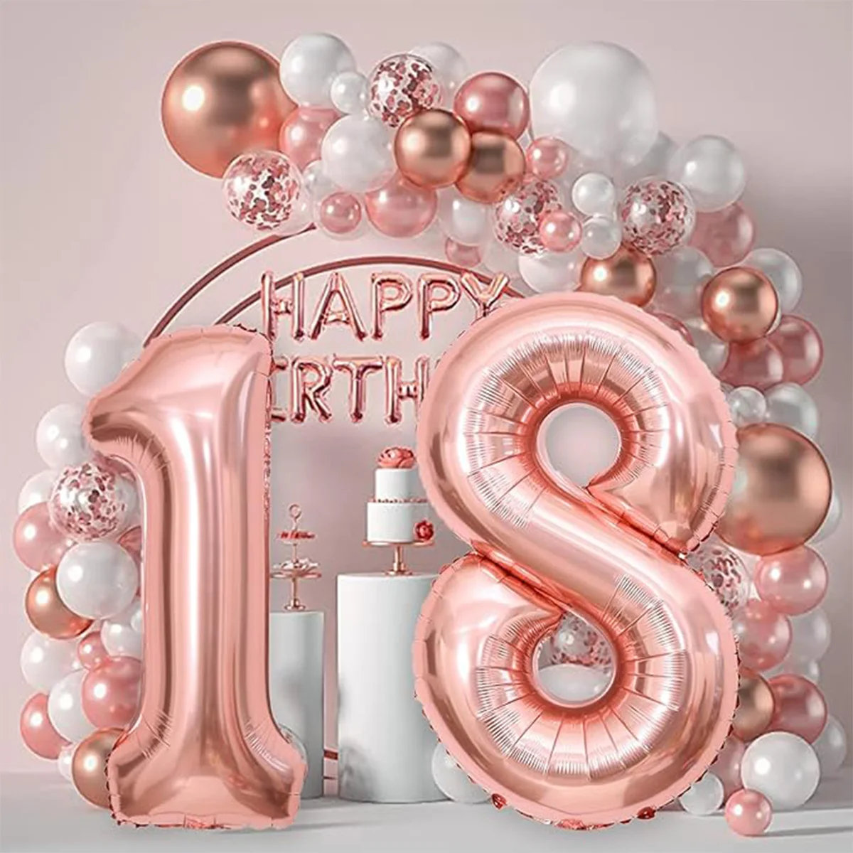 بالون رقمي من الذهب الوردي مقاس 40 بوصة لعام 2025 وذكرى الزفاف وحفلات التخرج وديكور حفلات رأس السنة