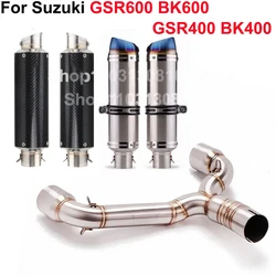 Slip On For Suzuki GSR400 GSR600 BK400 BK600 Motorcycle Exhuast Escape Middle Link Pipe Left & Right Muffler Moto Carbon Fiber