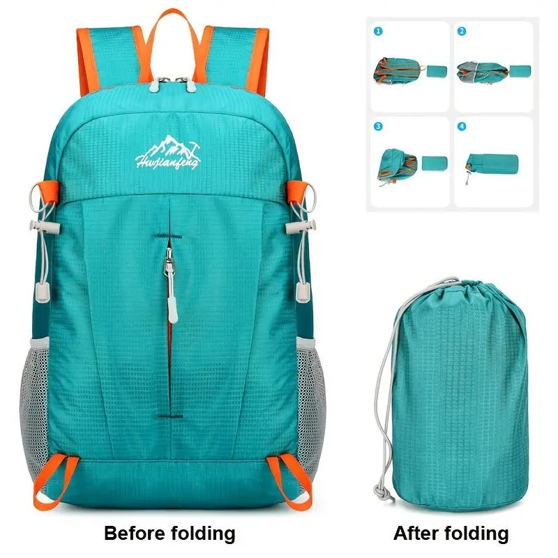 30L Lightweight Foldable Backpack for Outdoor Hiking Commuting Large Capacity Travel Bag with Detachable Compartments Material