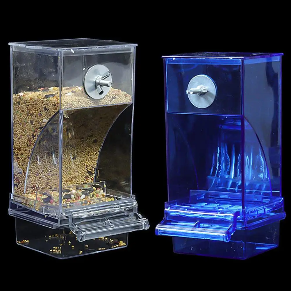 Parrot Food Box Anti-splash Arc-shaped Self-sliding Design Automatic Feeder Food Dispenser Pet Bird Accessories