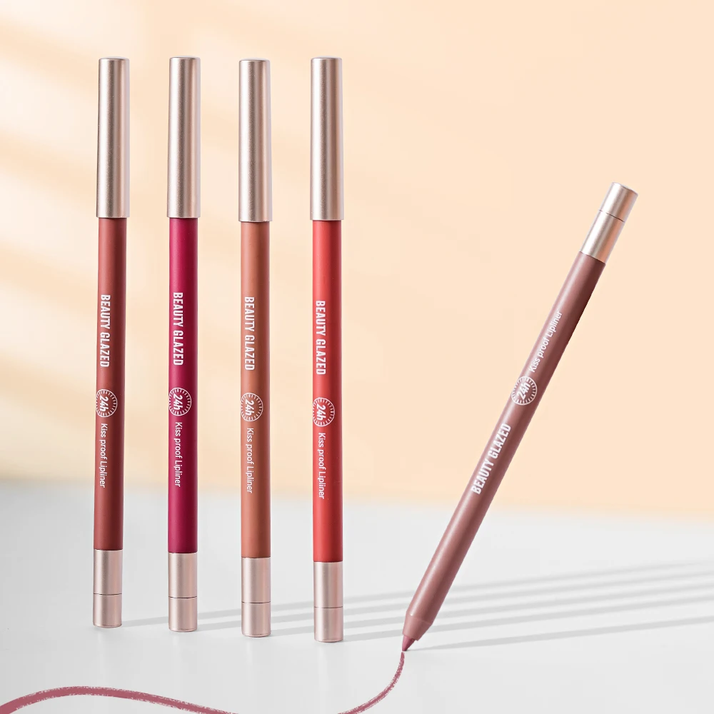 Matowa wodoodporna, odporna na pot kredka do ust 10 kolorów wielokolorowa korektorowa kredka do ust Plumping Glazed Nude szminka