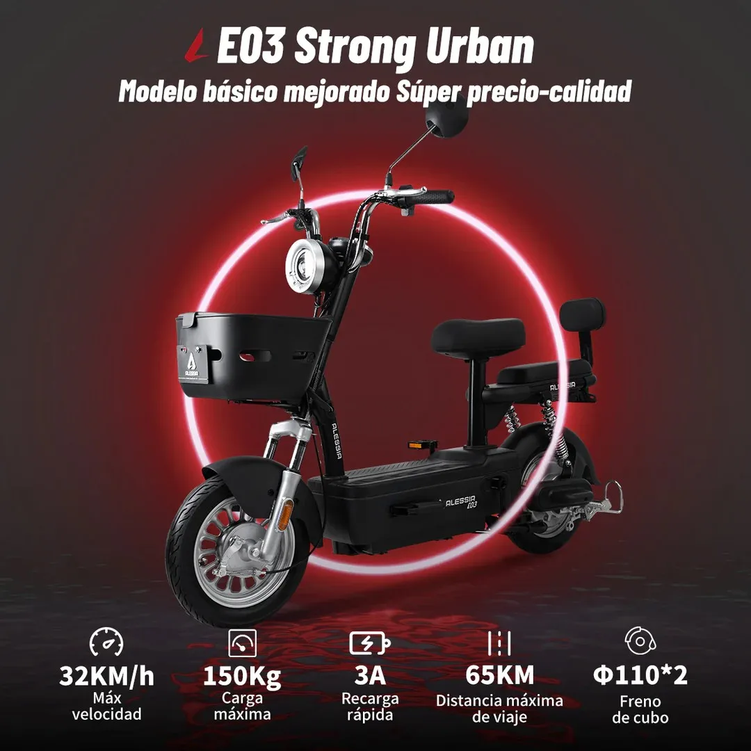 HOT Selling in Mexico 400W 48V20Ah 55KM Driving Range Electric City Bike 32km/h E-Moped E-bike ALESSIA E03 Strong Urban