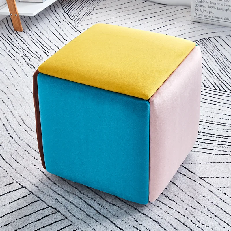 

Modern Apartment Upward Cycle Home Decoration Smart Cube 5 in 1 Folding Metal Ottoman with Wheels