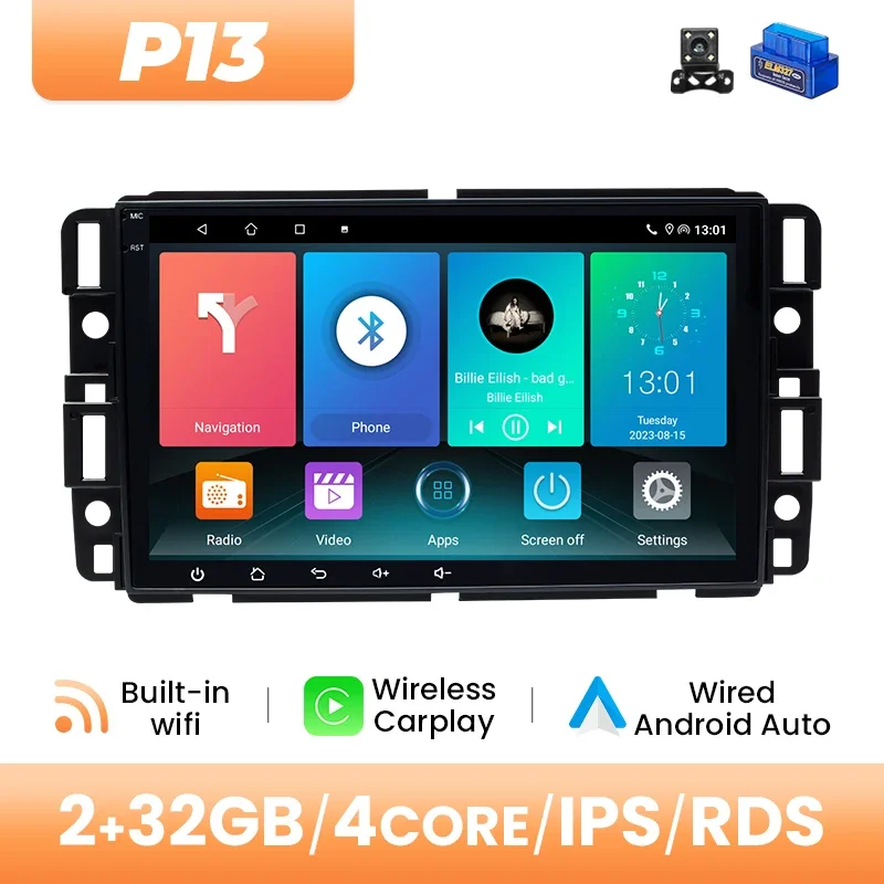 Android 14 Autoradio Voor Chevrolet Silverado GMC Sierra Impala Traverse Avalanche Express Yukon Acadia Savana Multimedia GPS