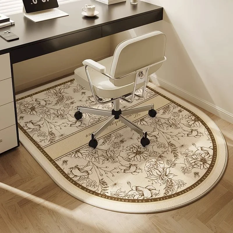 VIKAMA Geometric Minimalist Flower Half Circle Carpet Anti Slip Noise Reduction Soft Floor Mat Interior Decoration
