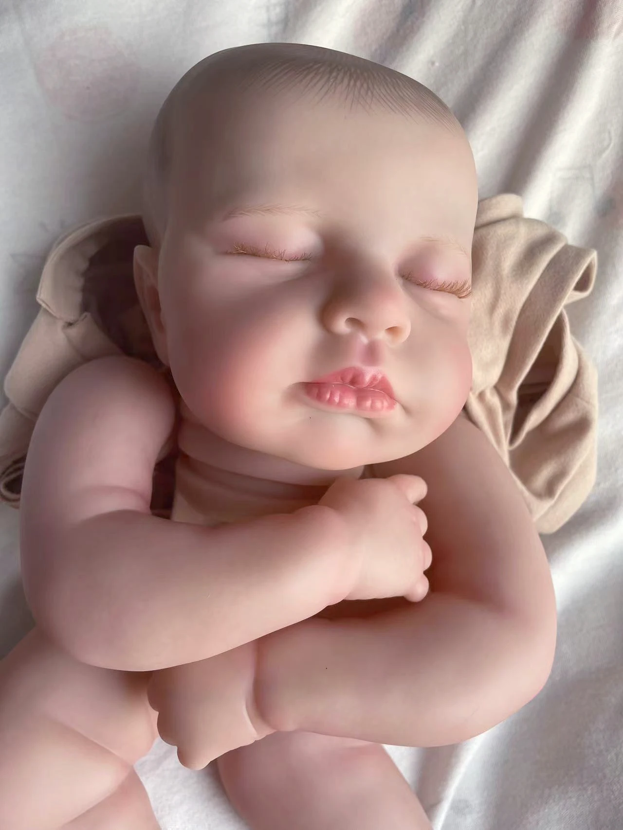 Loulou Reborn Doll Kit 19inch Lifelike Unfinished Soft Touch Multiple Layers Painting Doll Parts Visible Veins Hand Painted Hair