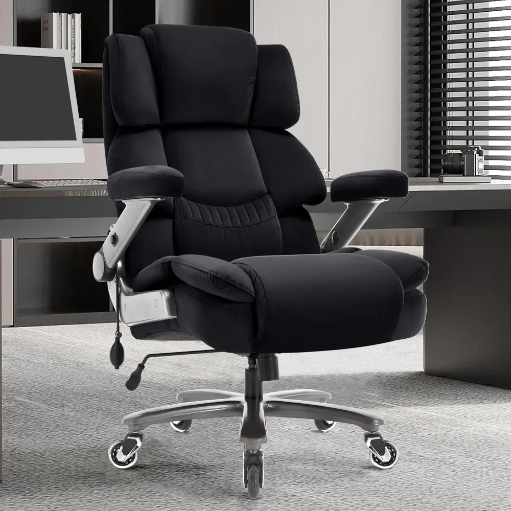 

Fabric Big and Tall Office Chair 700lbs-High Back Executive Cloth Computer Chair with Adjustable Lumbar Support 3D Flip Arms