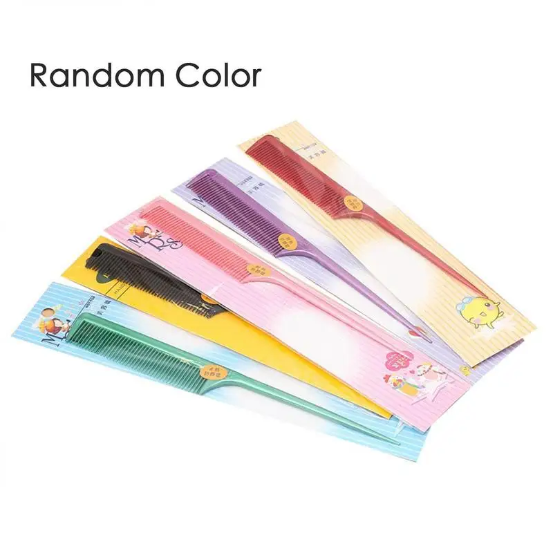 1pcs Professional Random Color Hair Comb With Long Handle Sharp-tailed Comb Multifunctional Long Tail Hair Style Tip-tail Comb