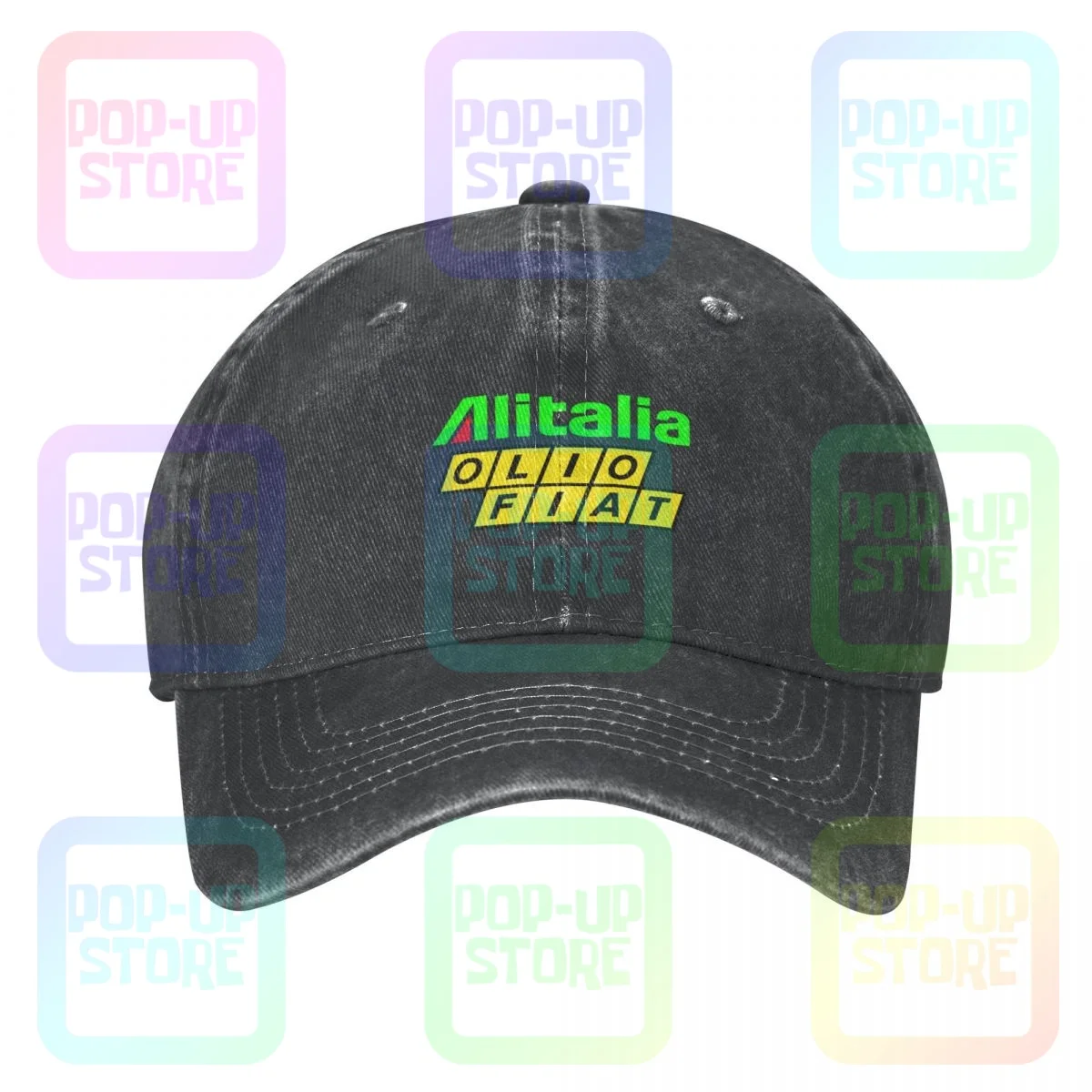 Alitalia Olio Fiat Rally Racing 131 Abarth Wrc Ritmo Washed Denim Baseball Cap Trucker Hats Cute Hot Deals