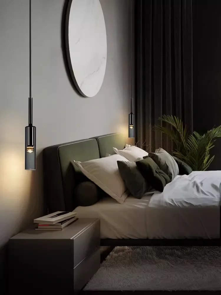 

Contemporary Crystal Cylinder LED Pendant Lighting Suspension Luminaire for Kitchen Living Room Bedside Staircase Decor