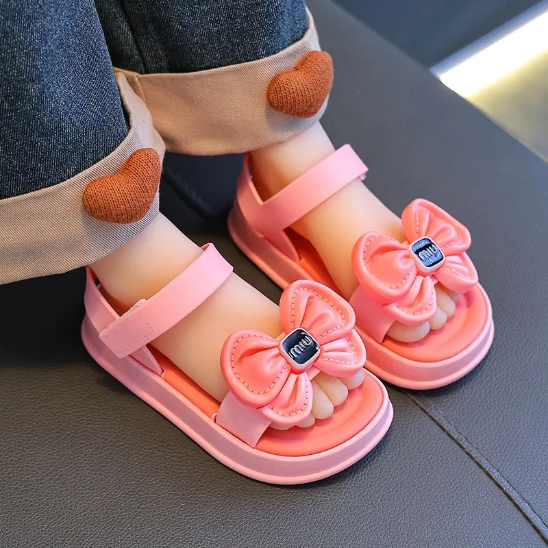 2023 Summer non-slip soft soled baby primary school round head child Princess beach sandals children girls sandals