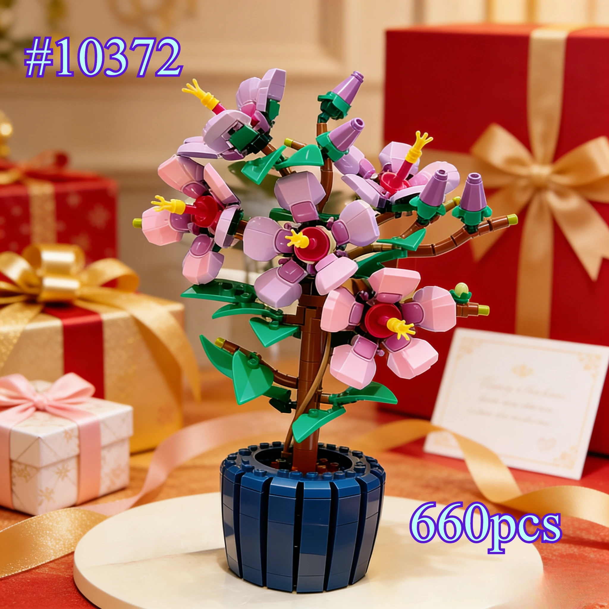 

Наборы строительных блоков Purple Flower of Eternity 10372, подходящие для рождественских подарков, совместимые с частицами Legoed, 660 шт.