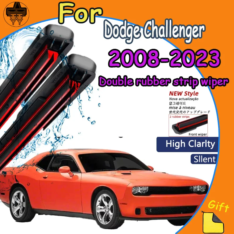 

Front Windshield Wiper Blades 2pcs Windscreen Window Accessories For Dodge Challenger 2008-2023