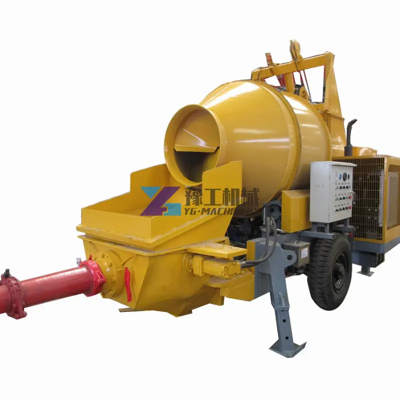 China Factory JBTS40 Diesel Trailer Concrete Mixer with Pump Machine for House Construction