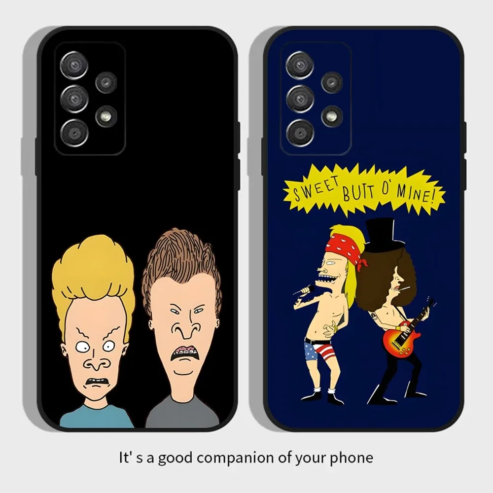 Funny Beavis and B-Butt-head Phone Case For Samsung Galaxy A13,A21s,A22,A31,A32,A52,A53,A71,A80,A91 Soft Black Cover