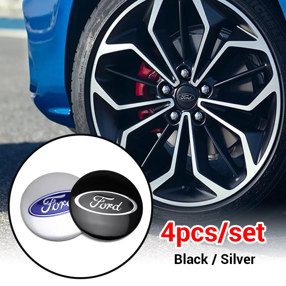 4PCS 60MM Emblem Car Wheel Center Cap Sticker For Ford Focus 2 3 4 MK2 MK3 MK4 MK5 Fiesta MK7 Mondeo Fusion Explorer Accessories