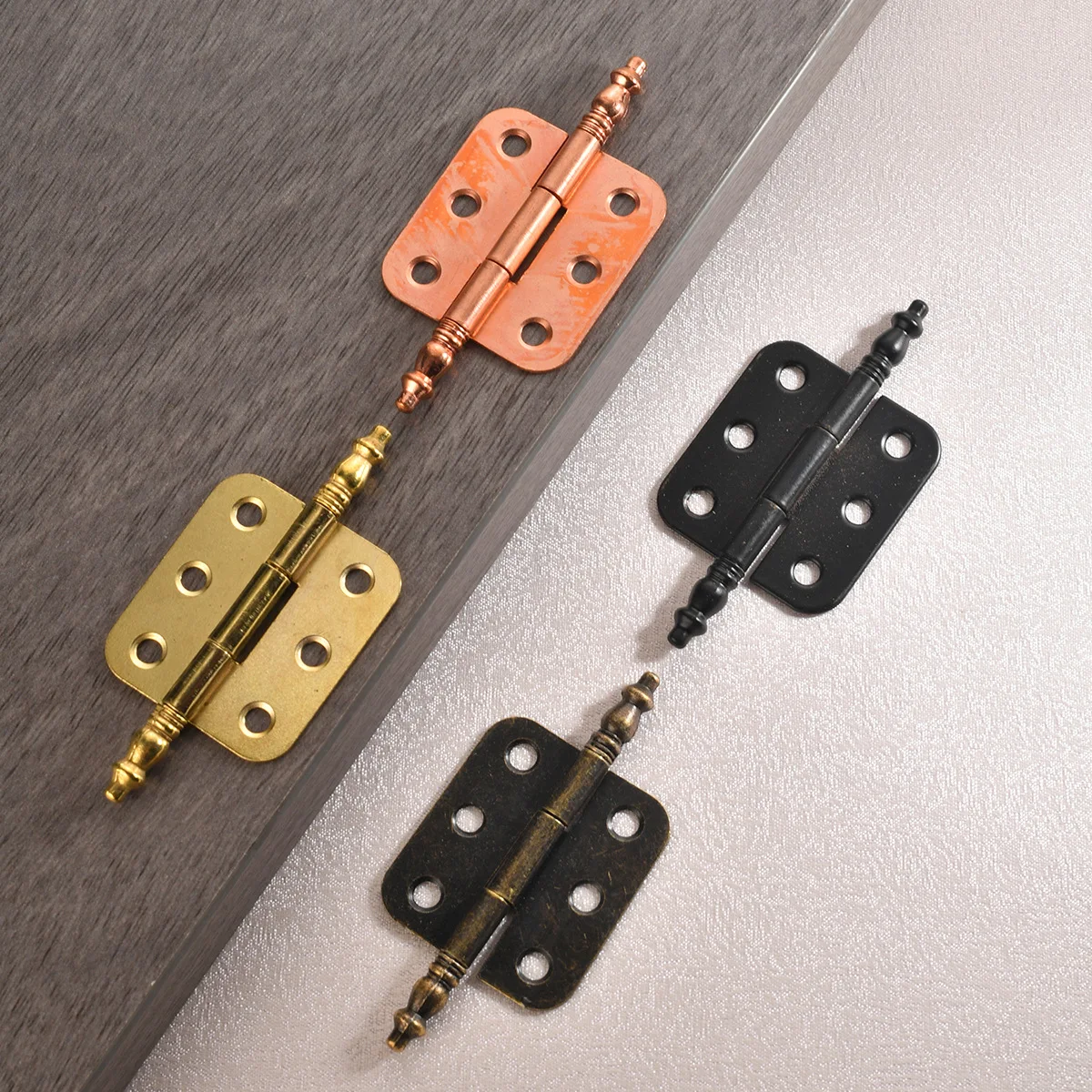 Yellow Retro Crown Hinge Iron Butt Hinges For Jewelry Box Decorative Chest Furniture Cabinet Hardware Craft Making Supplies