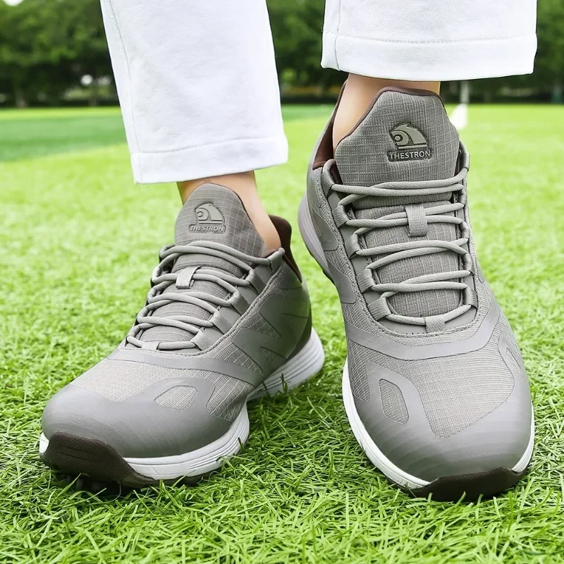 Spikes Golf Shoes para homens, tênis de golfe profissional masculino leve, novo