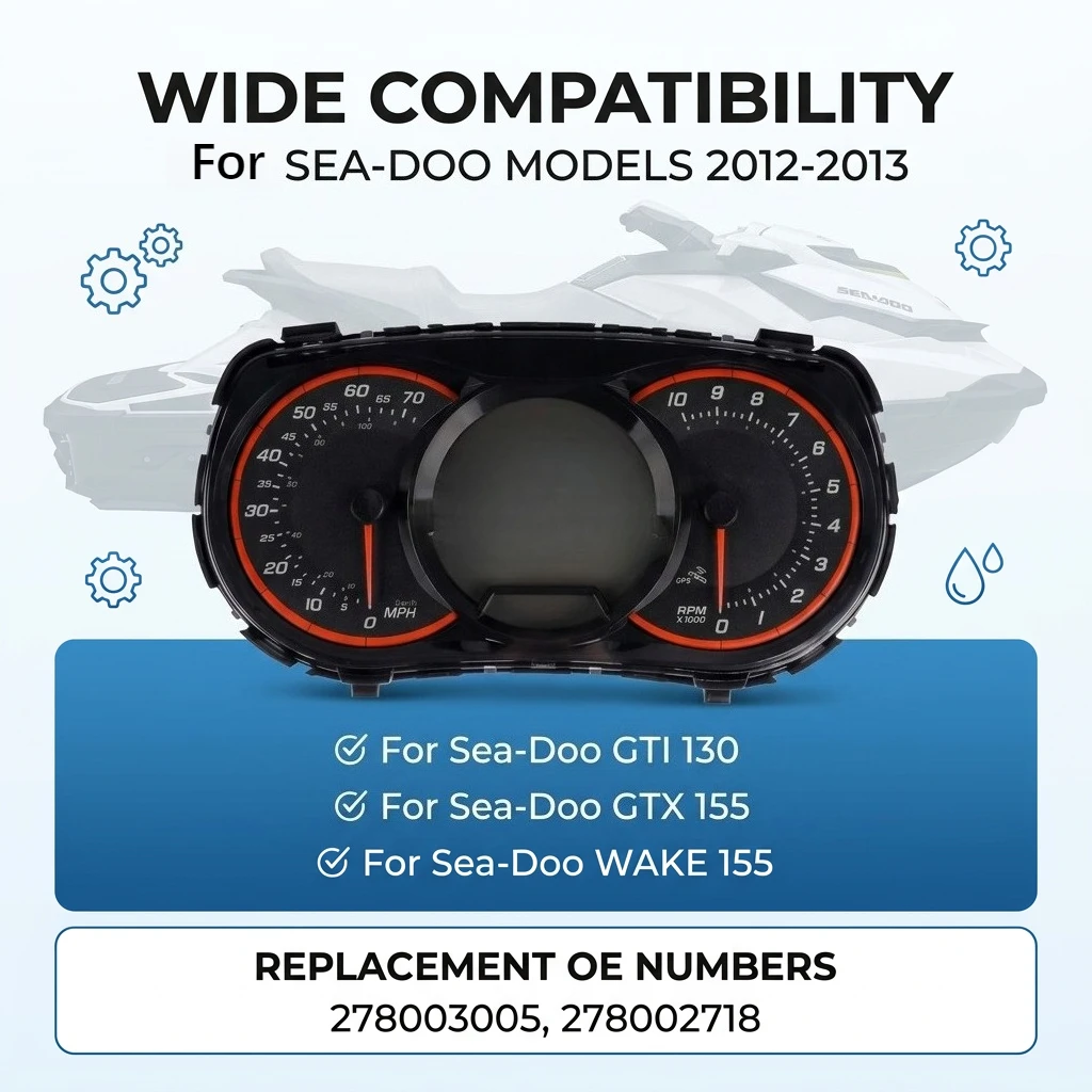 278003005 LCD Speedometer Gauge Cluster For Sea-Doo GTI LTD/GTI SE/GTX/WAKE 155 2012 2013 278002718