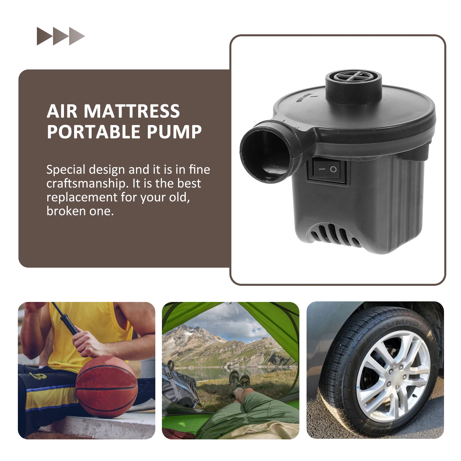 

Electric Air Pump for Mattress Inflator Deflator 110V US Adapter Portable Inflate Deflate Camping Pool Air Mattress Pump
