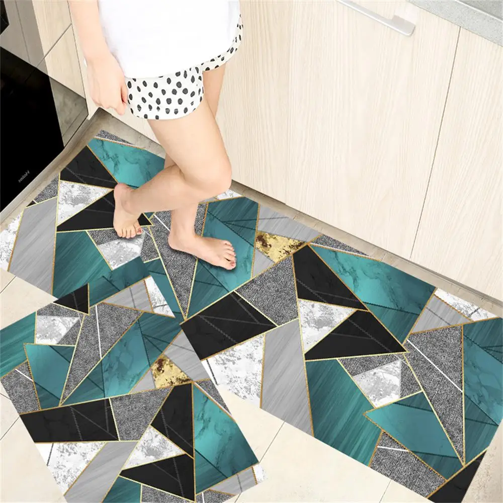 Kitchen Absorbent Mat Non-Skid Waterproof Wipeable Comfort Standing Kitchen Rugs and Mats Wipeable Wash Free Long Strip Carpet