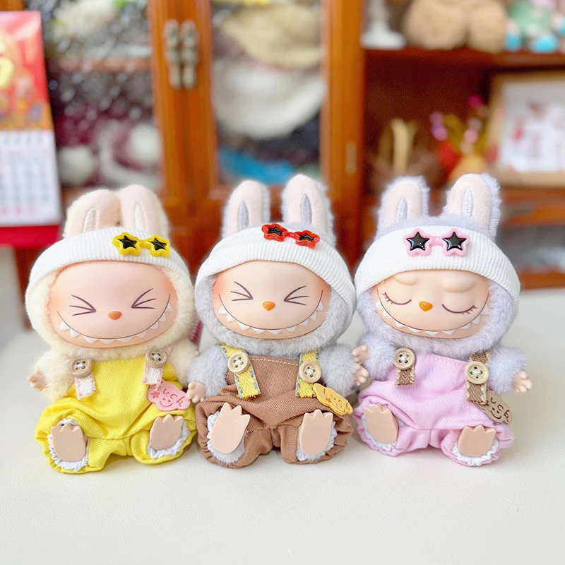 

(Cloth Only)17cm Labubu Doll Fashion Hoodies with Star Pattern Cute Outfit