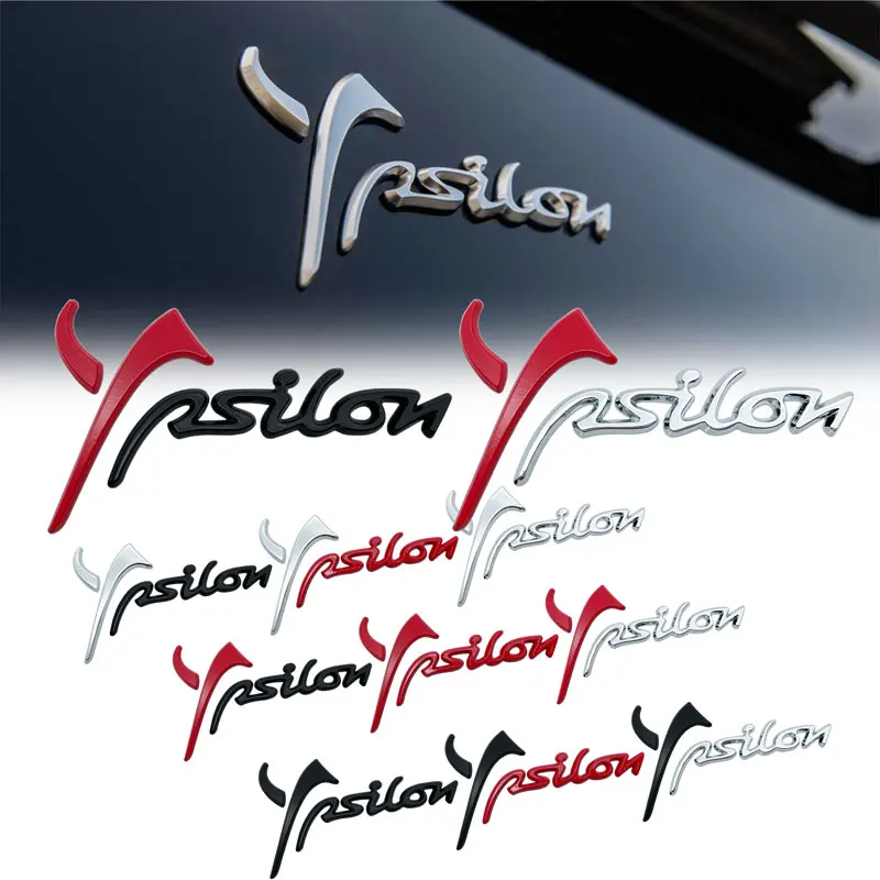 3D Chrome Metal Ypsilon Logo Emblem Car Sticker Auto Fender Trunk Badge Body Sticker For Lancia Musa Delta Flavia Kappa Lybra