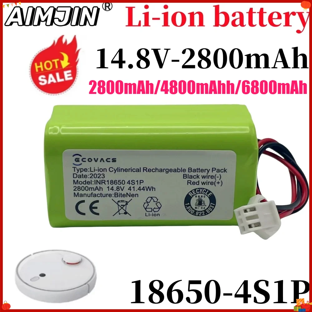 

2026 14.8V 2.8Ah/4.8/6.8Ah Vacuum Cleaner Robot Battery INR18650 M26-4S1P, Mamibot EXVAC660, DEXP MMB-300, Gutrend Fusion 150