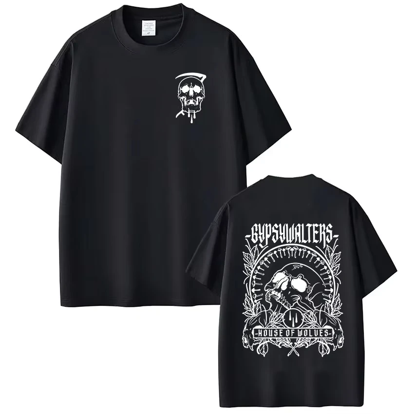 Forward Observations Group Death Skeleton Vintage T-shirt Men Clothing Fashion Gothic Oversized Casual Cotton T Shirt Streetwear