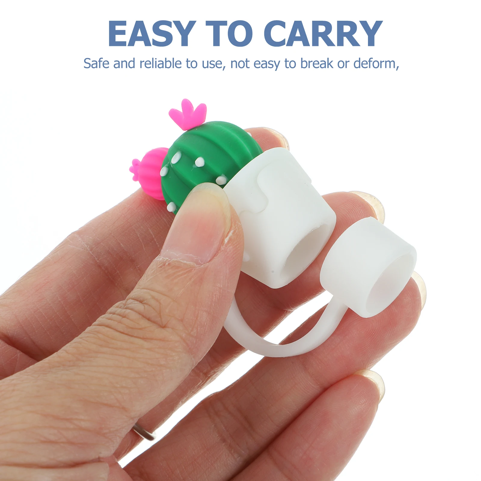 

2Pcs Cactus Straw Covers Reusable Silicone Tips Caps for Drinking Straws Home Party Picnic Camping Protective charms Straw