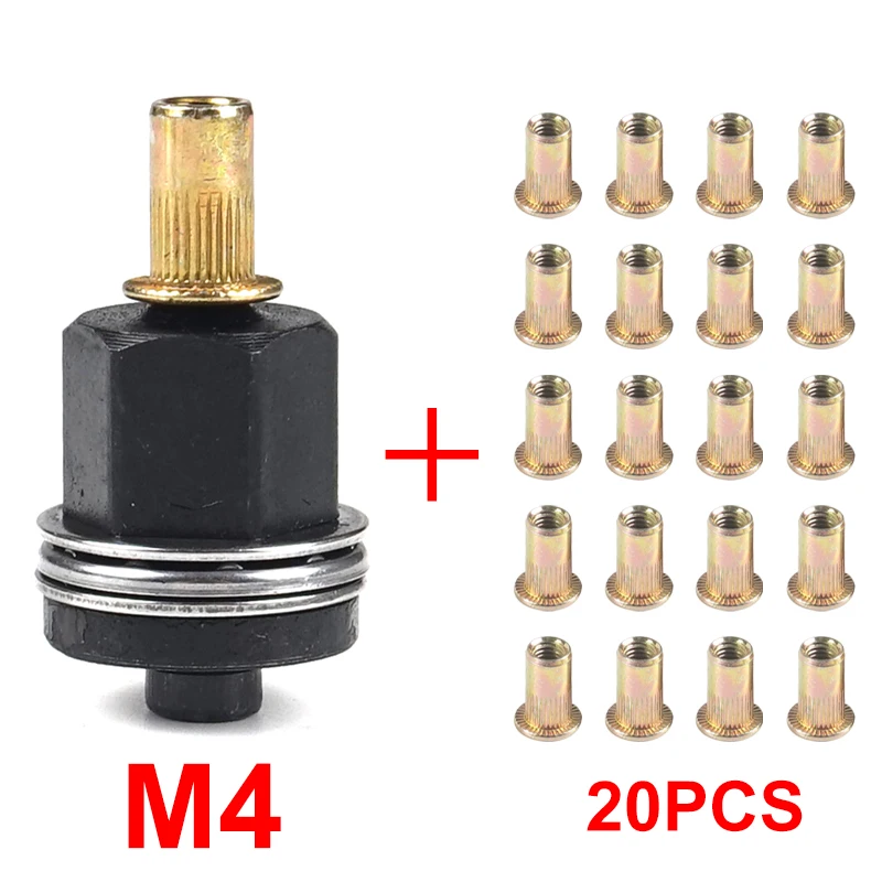 21pcs+1pc Hand Rivet Nut Manual Riveter Nut Tool Accessory for Nuts M4 M5 M6 M8 M10 Simple Installation image 3