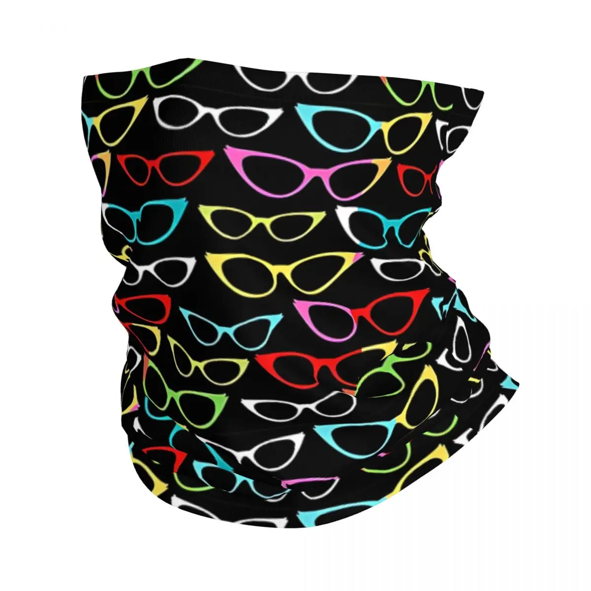 Colorful Hipster Eyeglasses Pattern Cute And Beautiful Eyeglasses Scarf Neckerchief Neck Face Mask Polyester