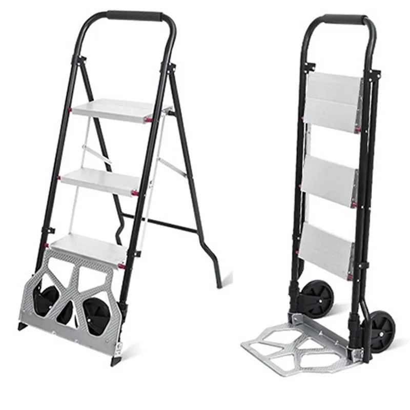 

Folding Cart Heavy Duty Hand Truck Cart Aluminum Alloy Ladder Foldable Trolley Portable Outdoor Camping Wagon Luggage Cart