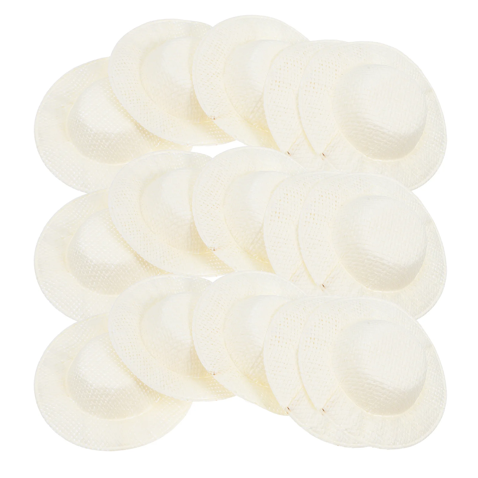 15Pcs Mini Imitation Straw Hats Compact Design for Crafts Miniature Woven Hat Accessories DIY Creative Decorations