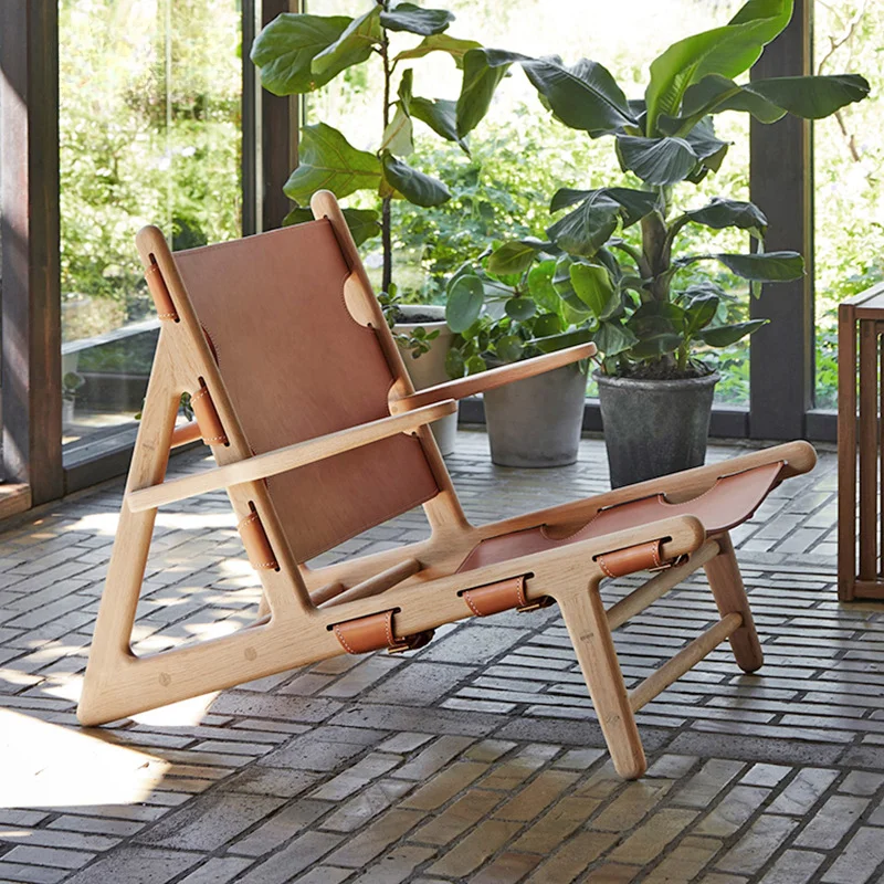 

Кресло для отдыха и охоты из массива кожи в скандинавском стиле, кресло для гостиной и балкона для дома