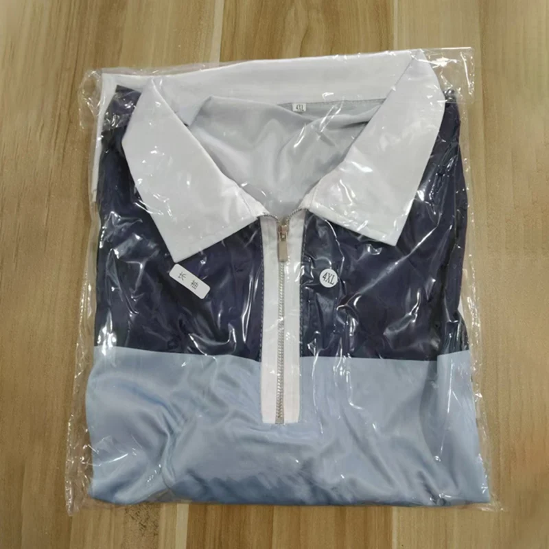 Spring Autumn New Men Clothes Long Sleeve Zipper Stripe Polo Shirt Men Sport Quick Drying Polyester Turn-down Collar Polo Shirt image 6