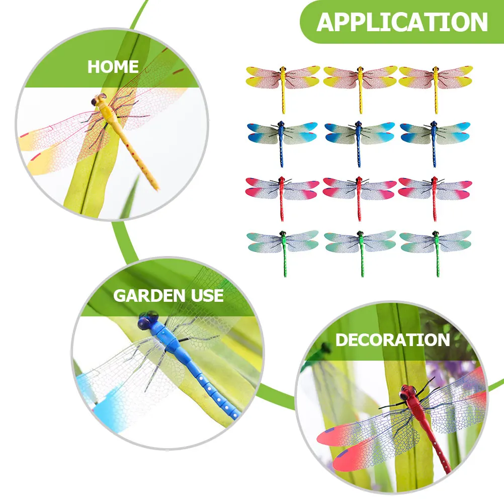 

16 Pcs Simulated Dragonfly Decoration Home Dragonflies Curtain Props Clips Curtains Summer Model Decorative Delicate Pp Miss